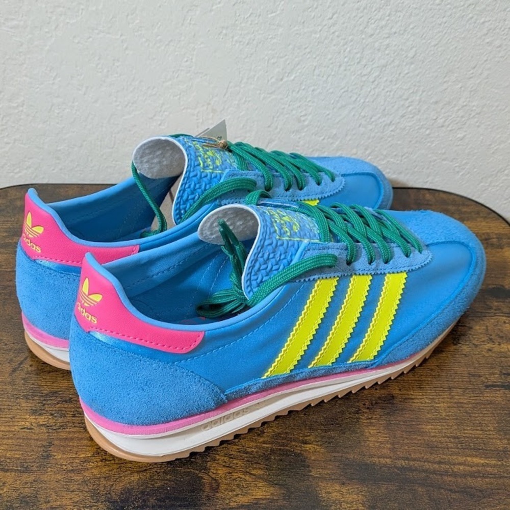 NEW Adidas SL 72 OG Sneakers Womens Sz 6.5 Sky Rush Solar Yellow Lucid Pink - Picture 6 of 16